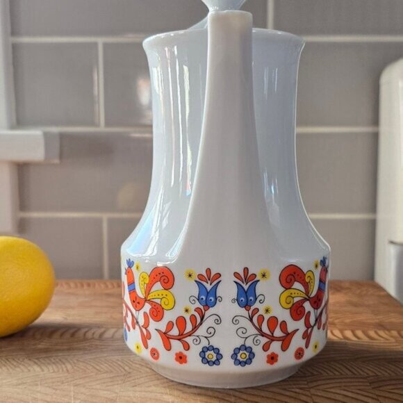 Vintage Porcelain Tall Teapot Amish Partridge Made in Japan 1970s - Picture 2 of 4